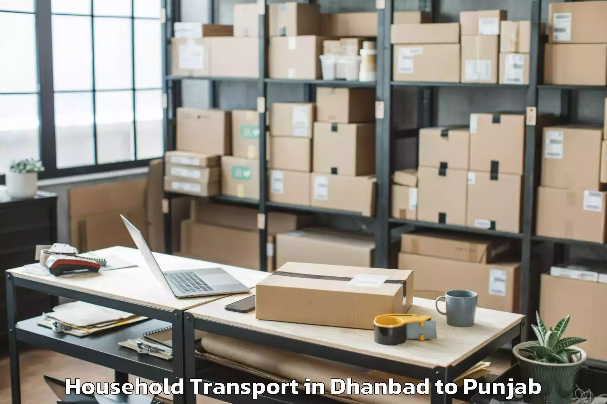 Affordable Dhanbad to Adampur Household Transport